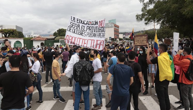 Plantón estudiantil.