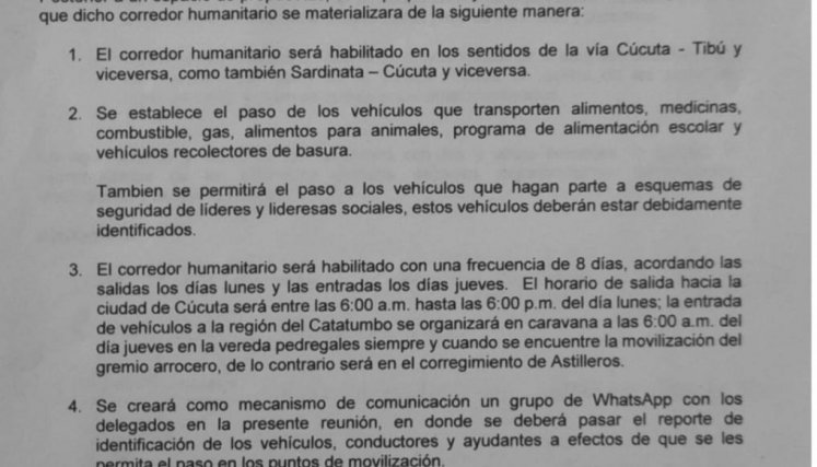 Acuerdo de corredor humanitario