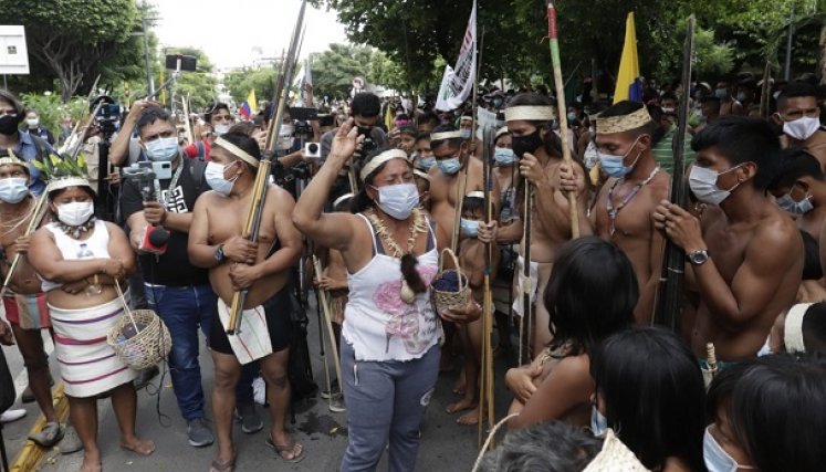 el pueblo barí marchó por las calles cucuteñas para exigir ser escuchado por el gobierno nacional y regional. /FOTO: Estévez 
