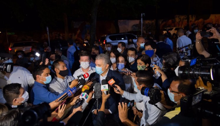 Iván Duque visitó Cali para evaluar al situación de orden público y seguridad debido a las protestas. / Foto: Presidencia