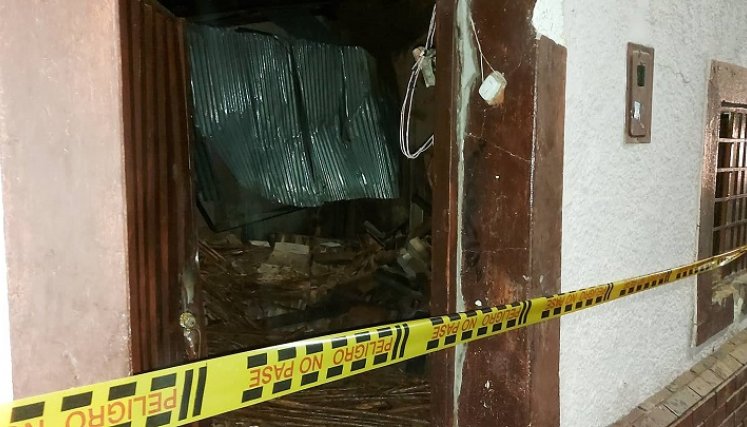 Esta casa del barrio Cundinamarca colapsó por las lluvias. Foto: Estévez