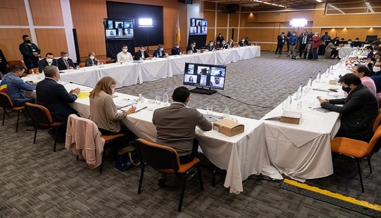 Durante el encuentro también se rechazó toda forma de violencia hacia los ciudadanos y la Fuerza Pública y se reconoció el derecho constitucional a la protesta pacífica. / Colprensa