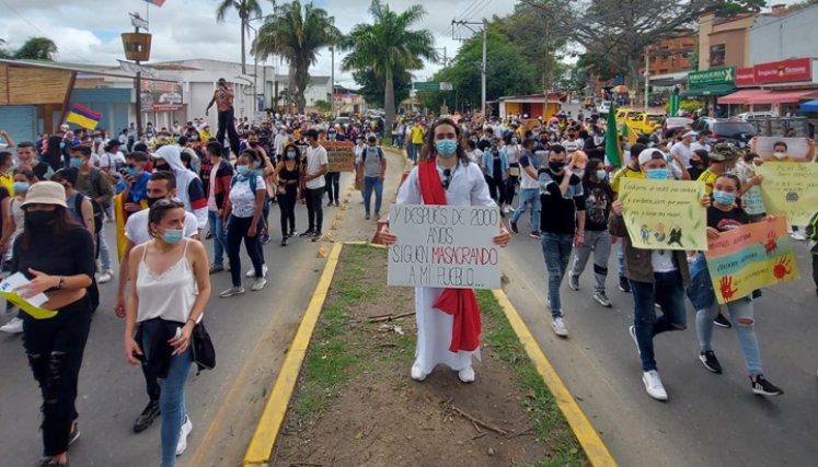 En Ocaña salen nuevamente a protestar contra el Gobierno Nacional. / Foto: Javier Sarabia
