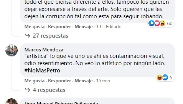 Reacciones en redes sociales.