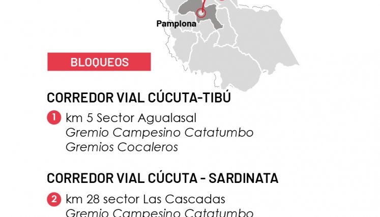 Vías bloqueadas en el departamento.