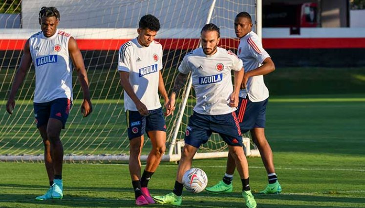 Colombia en uno de los entrenamientos en Goainias, en la Copa América.