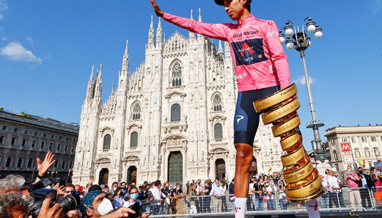 Egan Bernal, ganador del Giro de Italia 2021. 
