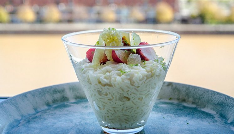 Postre de arroz con leche.