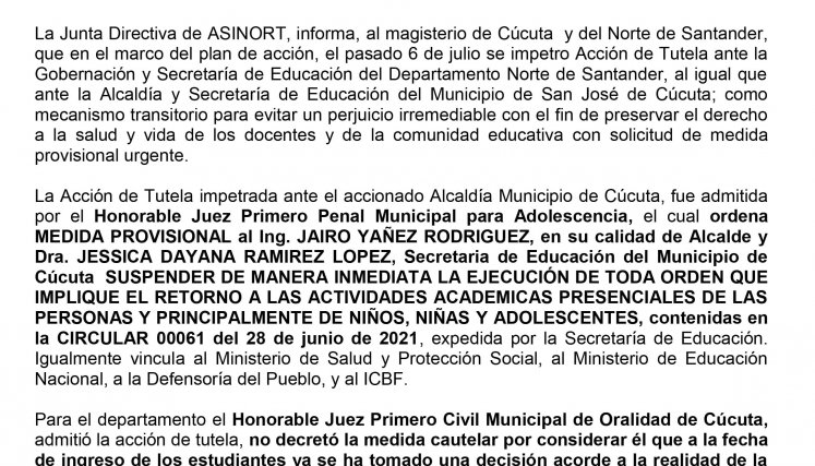 Comunicado Asinort