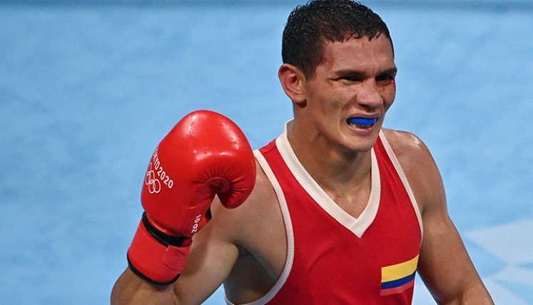 Céiber Ávila, boxeador colombiano. AFP
