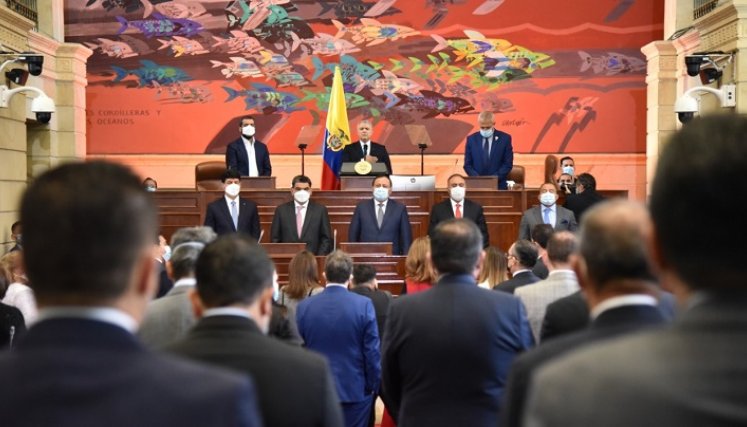 El presidente Iván Duque en la instalación de las sesiones del Congreso. /Foto Colprensa