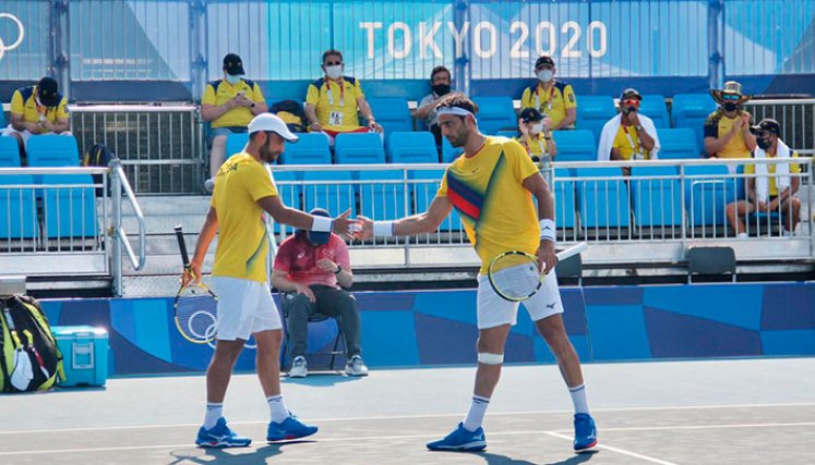 Juan Sebastián Cabal y Robert Farah en Tokio 2020. 
