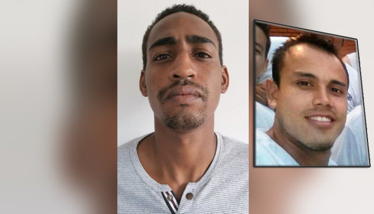 José Jefferson Ruiz Cerquera  espera el juicio en prisión por homicidio. Elkin Jair Suárez Salcedo (derecha superior) fue asesinado el 4 de julio.