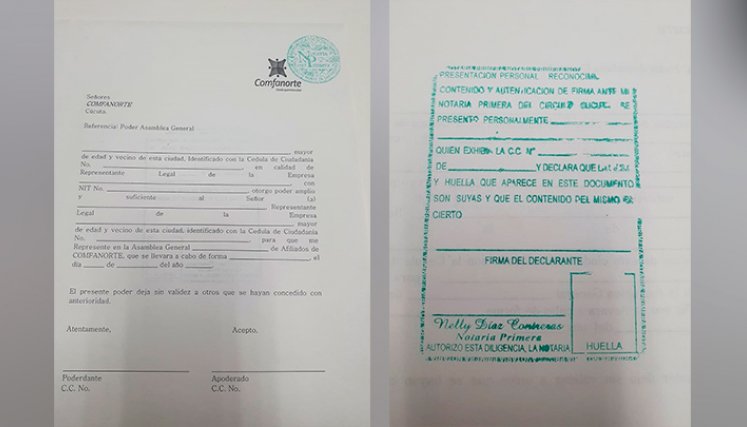Estos son algunos de los poderes que estarían llegando a los empresarios afiliados a Comfanorte./La Opinión