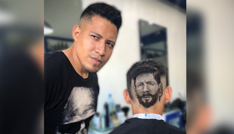 Messi 'brilla' hasta en la cabeza de los fanáticos./Foto: Instagram