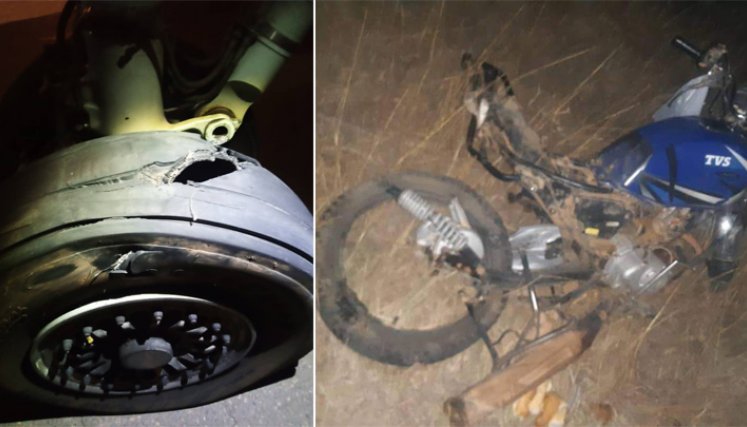 El motorizado salió ileso, con algunos rasguños. / Foto: Twitter