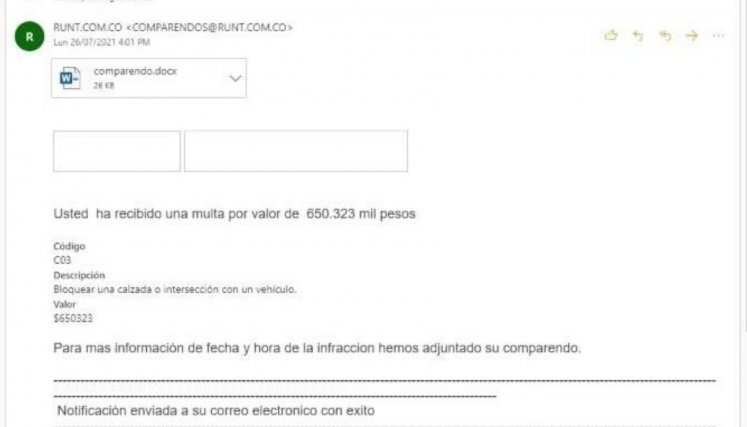 Correo electrónico falso