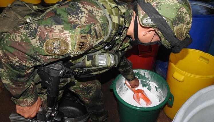 La Trigésima Brigada del Ejército y el CTI hallaron un laboratorio en Arboledas.