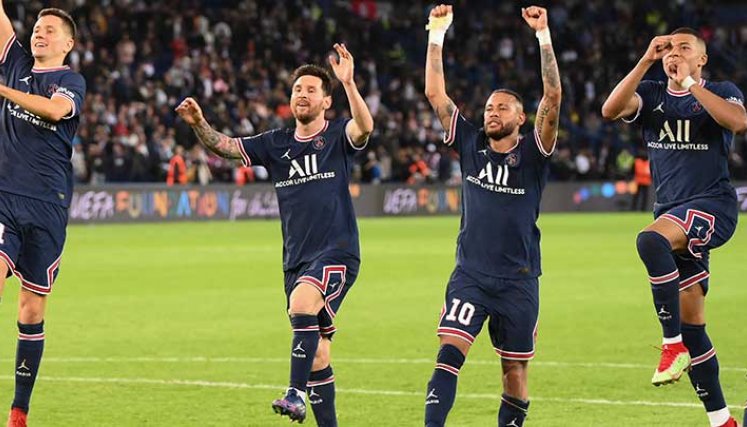 Lionel Messi  anotó su primer gol en la Liga de Campeones con el París Saint Germain
