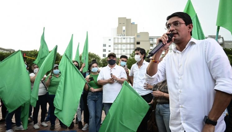 Camilo Romero, precandidato presidencial por la Alianza Verde, en visita a Cúcuta./Foto Jorge Gutiérrez