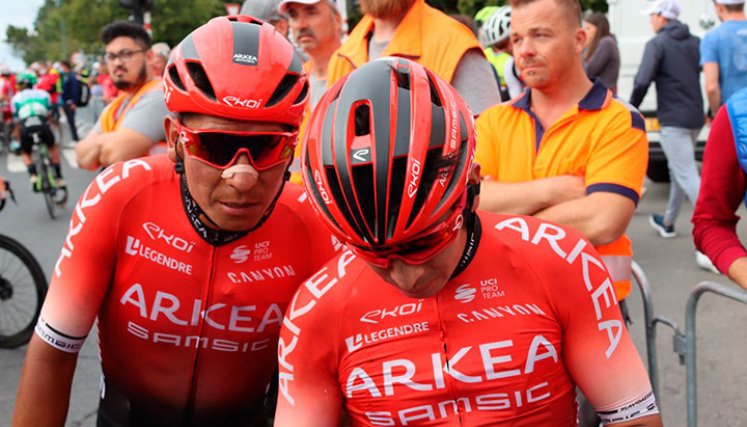 Nairo Quintana y Dayer Quintana en el Tour de Luxemburgo. 