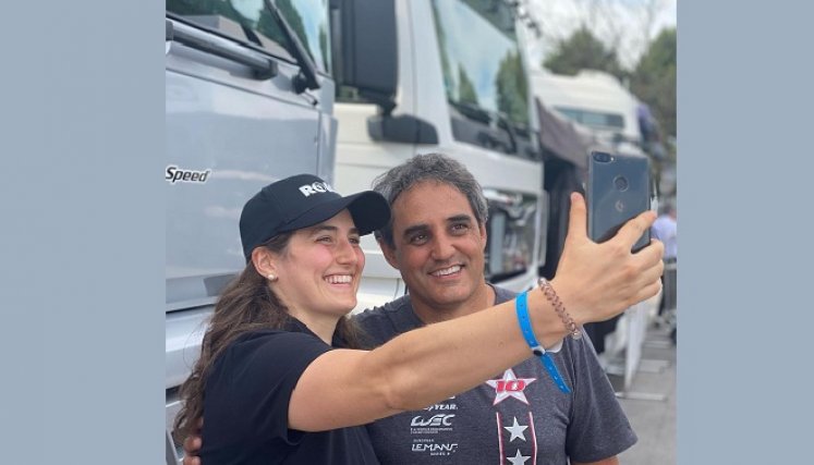 Juan Pablo Montoya es el ídolo de Tatiana, y compiten juntos.