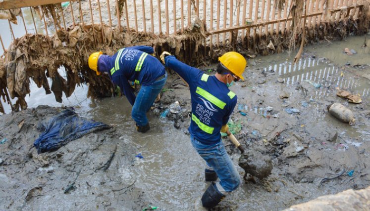 85 toneladas de material de arrastre (arena, piedras, textiles, vegetal, basuras y desechos) fueron retirados. / Foto: Cortesía
