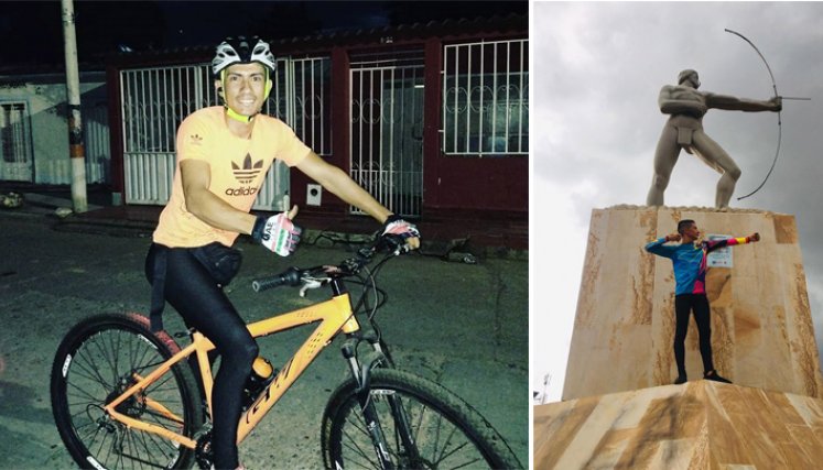 Madruga a montar bicicleta para fortalecer sus piernas. Luis Miguel Páez se siente orgulloso de tener sangre motilona. / Foto: Instagram.