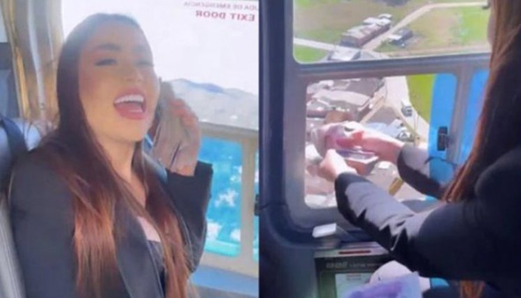 Epa Colombia lanza billetes de a $50 mil desde un helicóptero