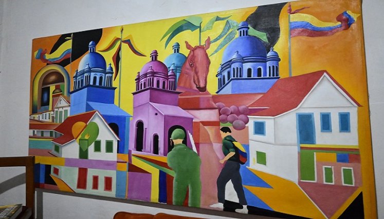 Da clases de pintura en la biblioteca a más de 30 jóvenes de viviendas cercanas.