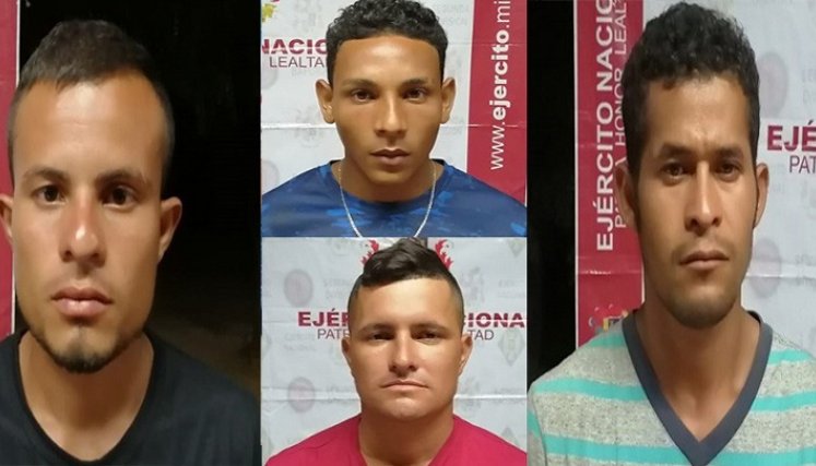 Miguel Verano Bustamante, Jorge Luis Durango Posada, Orlaves José Cotera Hernández y Erison Botia Díaz.