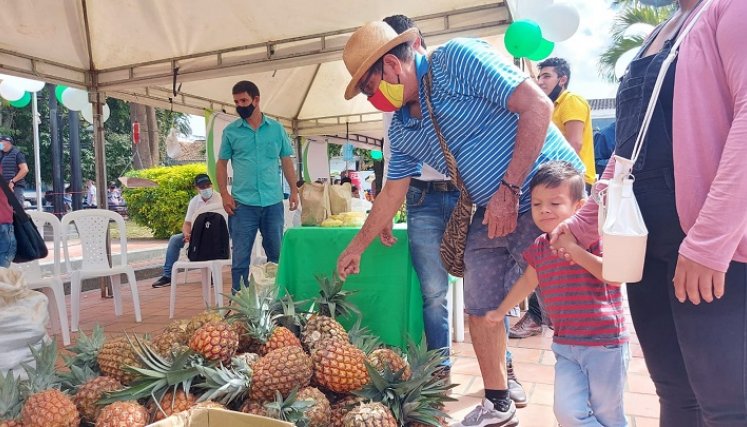 Los campesinos muestran los productos para mejorar la comercialización
