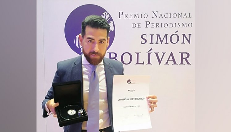 Johnatan Nieto Blanco, con el nuevo premio.