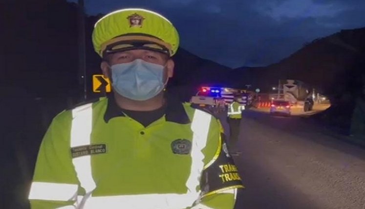 Deslizamiento provocó cierre total en la vía a Ocaña./Foto: cortesía