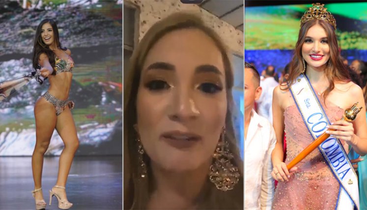 La madre (centro) de Juliana Habib (derecha), Señorita Córdoba, critica la elección de Valentina Espinosa (izquierda).La madre (centro) de Juliana Habib (derecha), Señorita Córdoba, critica la elección de Valentina Espinosa (izquierda).