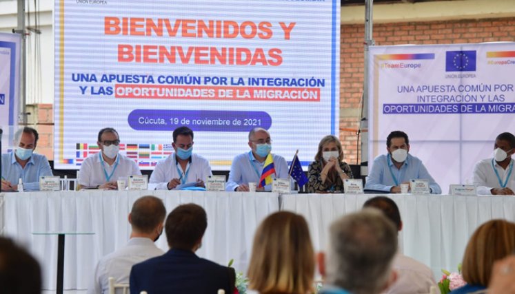 La Unión Europea reafirmó su compromiso y su apoyo al Gobierno nacional para fomentar la integración de la población refugiada y migrante proveniente de Venezuela y apoyar a las comunidades de acogida. / Foto: Cortesía 