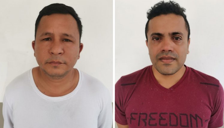 Julio César Torres Rosales y Henry Elimelec Montañez Ardila fueron capturados por abusar de dos niñas de 13 años. / Foto: Policía