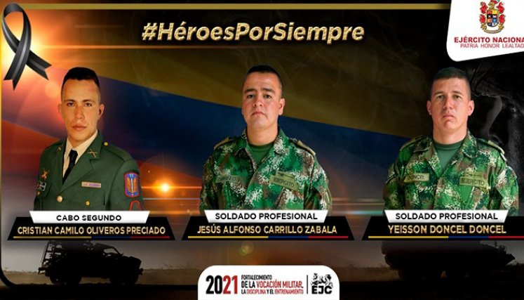 tres militares muertos en teorama