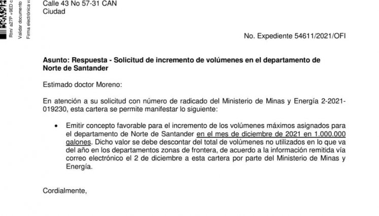 Carta de Minminas