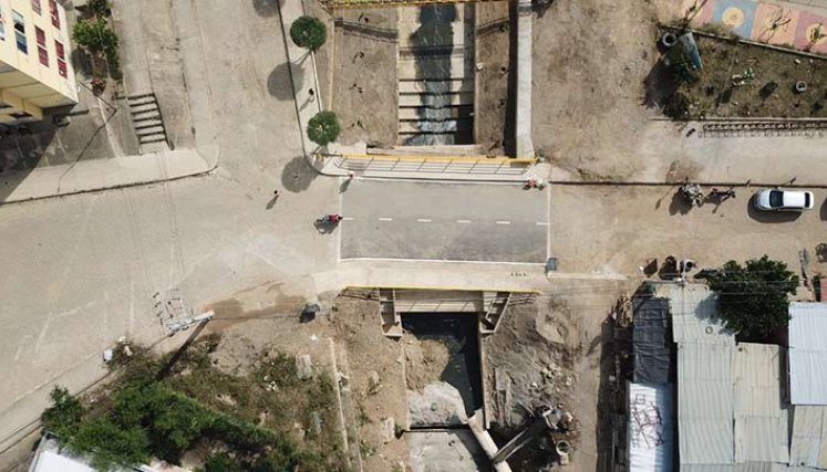 Vista desde el aire del box culvert./Foto cortesía