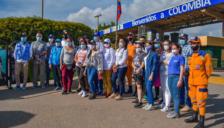 El recorrido, liderado por la Gerencia de Fronteras de la Presidencia, busca mostrar y sensibilizar con una caminata los recorridos que hacen los migrantes venezolanos en las principales vías del territorio nacional. / Foto: Marina Ramírez