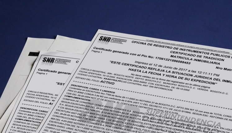 Certificado de tradición y libertad. / Foto: Cortesía / La Opinión 