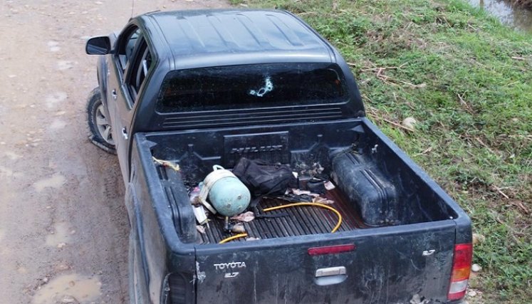Una de las camionetas incautadas.