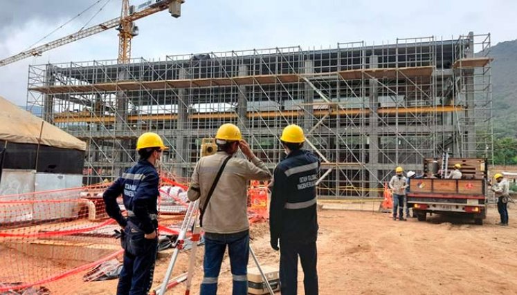 Casa de bombas de la planta de tratamiento del acueducto metropolitano que se construye en El Pórtico/Foto Orlando Carvajal