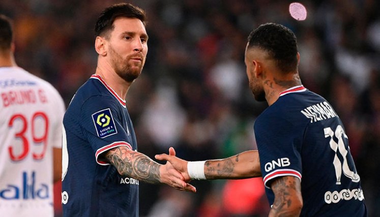 Lionel Messi y Neymar en el PSG. 