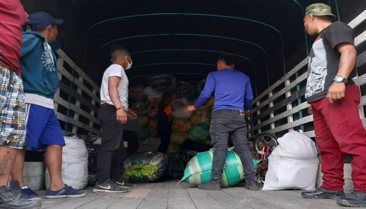 Inicia retorno de familias Emberá de Bogotá a sus territorios./Foto: Colprensa