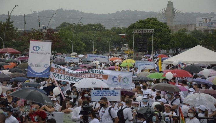 El recorrido finalizó en la Plaza de Banderas./Foto: Juan Pablo Cohen - La Opinión