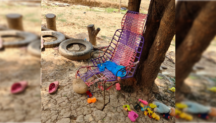 En esta silla apuñalaron a Karlos Arrieta, según testigos.