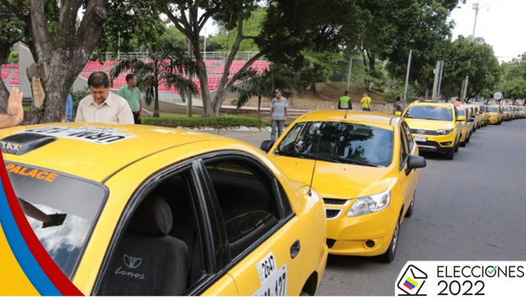 Taxistas el día de elecciones.