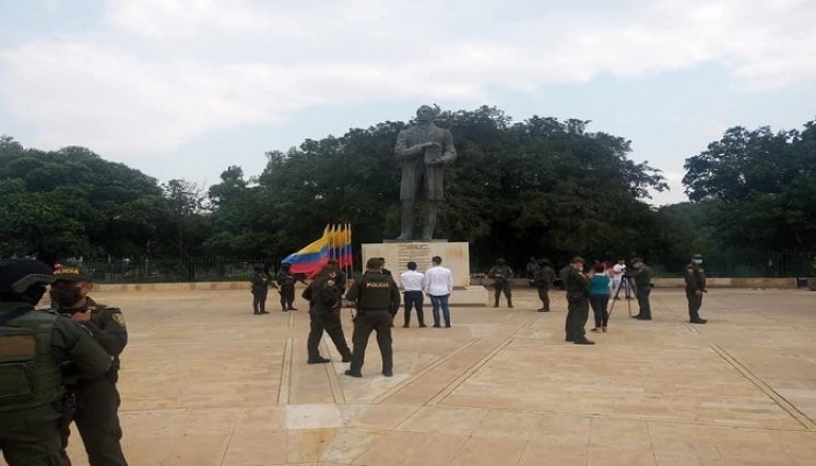 Estatua del General Santander en Villa Antigua./Foto: Cortesía./La Opinión.
